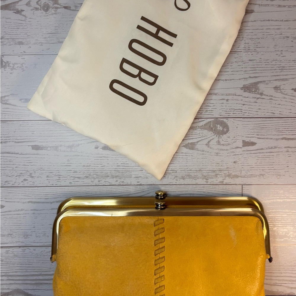 HOBO “Lauren” Mustard Yellow Leather Clutch
